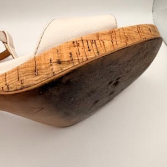 Coach White Leather Cork Block Heel Sandals 11B - Picture 15 of 16